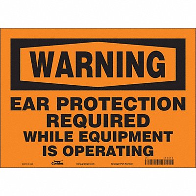 CONDOR 466G96 Safety Sign 10 in x 14 in Vinyl