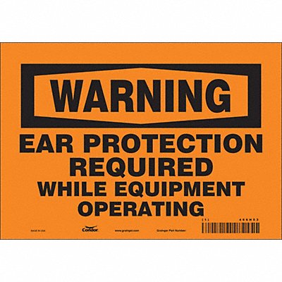 CONDOR 466H03 Safety Sign 7 inx10 in Vinyl