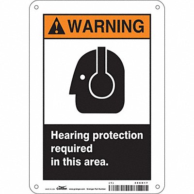 CONDOR 466H17 Safety Sign 10 in x 7 in Aluminum