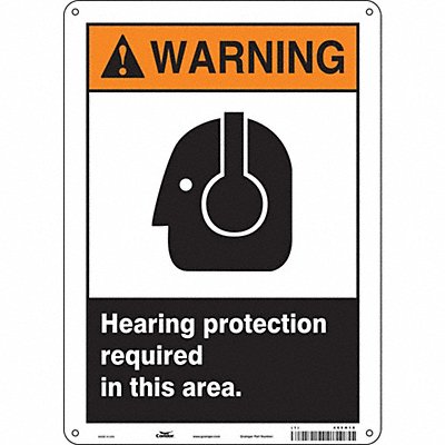 CONDOR 466H18 Safety Sign 14 in x 10 in Aluminum