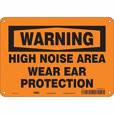 CONDOR 466H23 Safety Sign 7 in x 10 in Aluminum