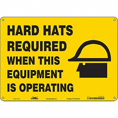 CONDOR 466K36 Safety Sign 10 inx14 in Aluminum