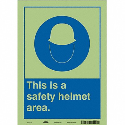 CONDOR 466K37 Safety Sign 14 inx10 in Glow Vinyl