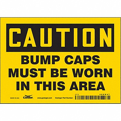CONDOR 466K47 Safety Sign 5 inx7 in Vinyl