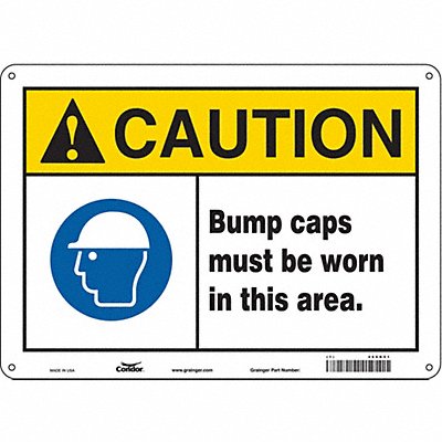 CONDOR 466K51 Safety Sign 10 inx14 in Aluminum