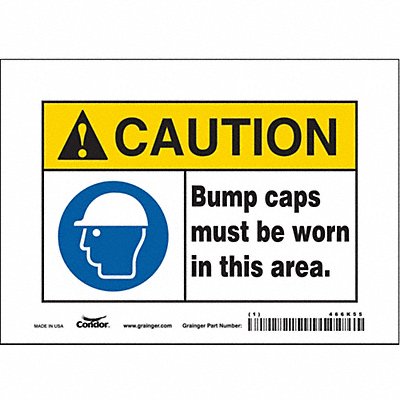 CONDOR 466K55 Safety Sign 5 inx7 in Vinyl