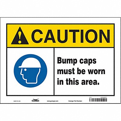 CONDOR 466K57 Safety Sign 10 inx14 in Vinyl