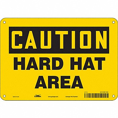CONDOR 466K58 Safety Sign 7 in x 10 in Aluminum