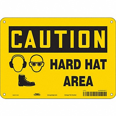 CONDOR 466K67 Safety Sign 7 in x 10 in Aluminum