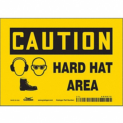 CONDOR 466K72 Safety Sign 5 in x 7 in Vinyl