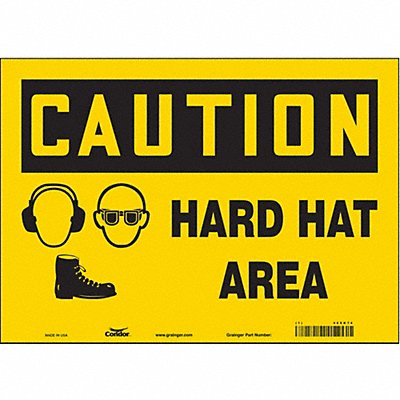 CONDOR 466K74 Safety Sign 10 in x 14 in Vinyl
