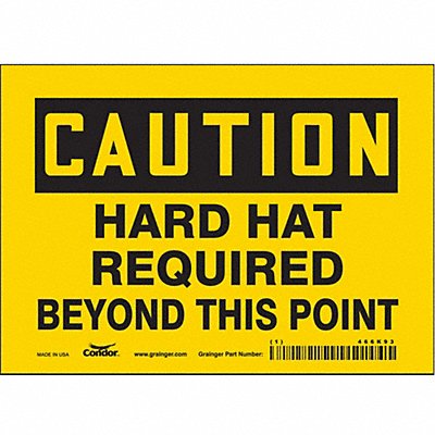 CONDOR 466K93 Safety Sign 5 inx7 in Vinyl