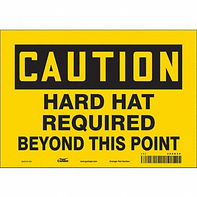 CONDOR 466K94 Safety Sign 7 in x 10 in Vinyl