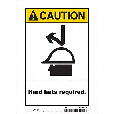 CONDOR 466L50 Safety Sign 10 in x 7 in Vinyl