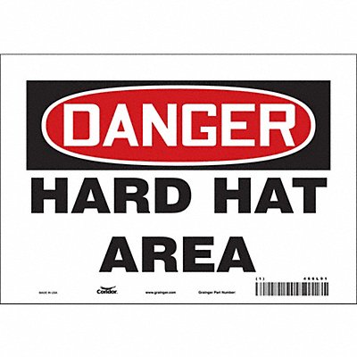 CONDOR 466L91 J6929 Safety Sign 7 in x 10 in Vinyl