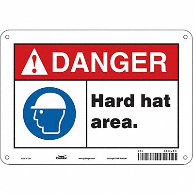 CONDOR 466L93 Safety Sign 7 in x 10 in Aluminum