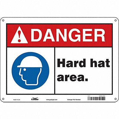 CONDOR 466L94 Safety Sign 10 inx14 in Aluminum