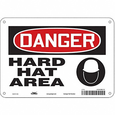 CONDOR 466M03 Safety Sign 7 inx10 in Polyethylene