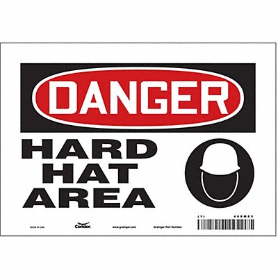 CONDOR 466M05 Safety Sign 7 inx10 in Vinyl
