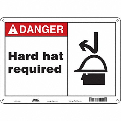 CONDOR 466M40 Safety Sign 10 in x 14 in Aluminum