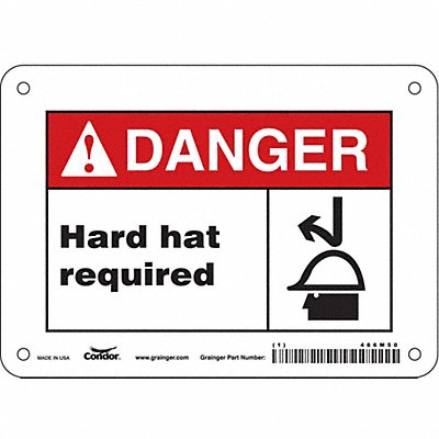 CONDOR 466M50 Safety Sign 5 in x 7 in Aluminum