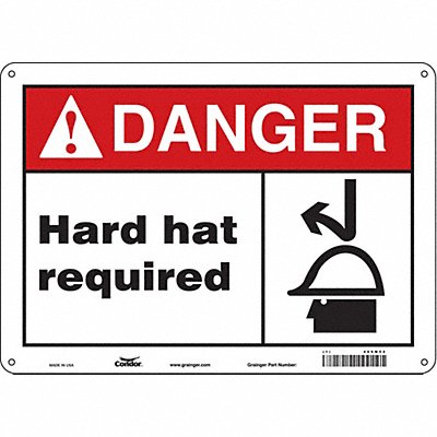 CONDOR 466M52 Safety Sign 10 inx14 in Aluminum