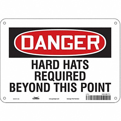 CONDOR 466M71 Safety Sign 7 in x 10 in Aluminum