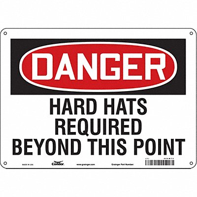 CONDOR 466M72 Safety Sign 10 inx14 in Aluminum