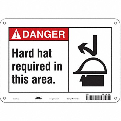 CONDOR 466M86 Safety Sign 7 in x 10 in Polyethylene