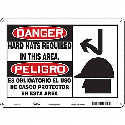 CONDOR 466M93 Safety Sign 10 inx14 in Polyethylene