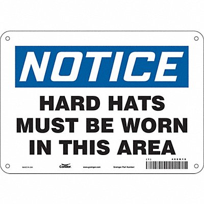 CONDOR 466N10 Safety Sign 7 in x 10 in Aluminum