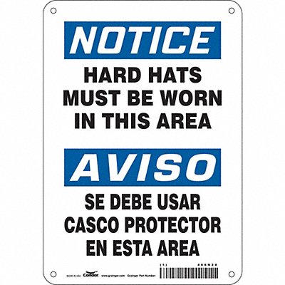 CONDOR 466N20 Safety Sign 10 inx7 in Aluminum