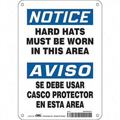 CONDOR 466N22 Safety Sign 10 in x 7 in Polyethylene