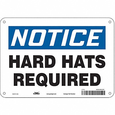 CONDOR 466N29 Safety Sign 7 in x 10 in Aluminum