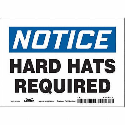 CONDOR 466N33 Safety Sign 5 in x 7 in Vinyl