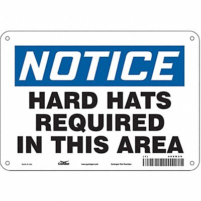 CONDOR 466N39 Safety Sign 7 inx10 in Polyethylene