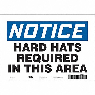 CONDOR 466N41 Safety Sign 7 in x 10 in Vinyl