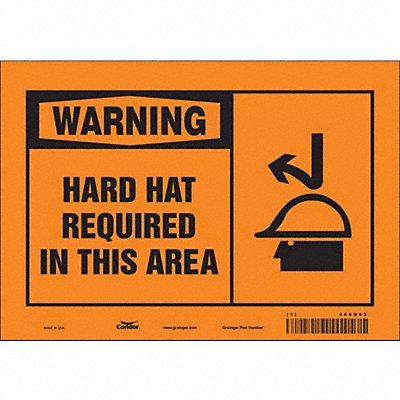 CONDOR 466N63 Safety Sign 7 in x 10 in Vinyl