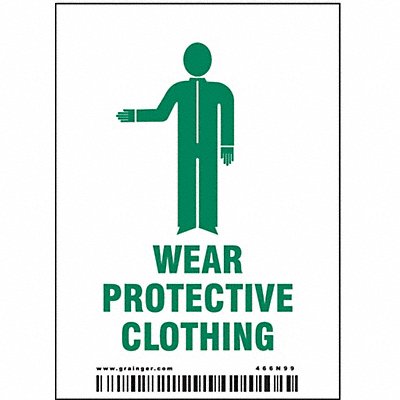 CONDOR 466N99 Safety Sign 4in x 2.875in Vinyl PK25