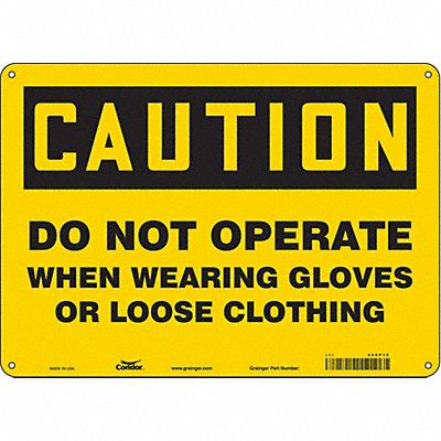 CONDOR 466P15 Safety Sign 10 in x 14 in Polyethylene