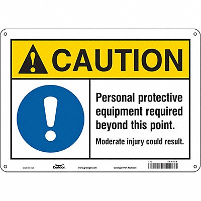 CONDOR 466P28 Safety Sign 10 in x 14 in Polyethylene