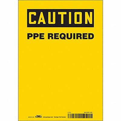 CONDOR 466P45 Safety Sign 10 inx7 in Vinyl