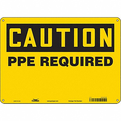 CONDOR 466P48 Safety Sign 10 inx14 in Aluminum