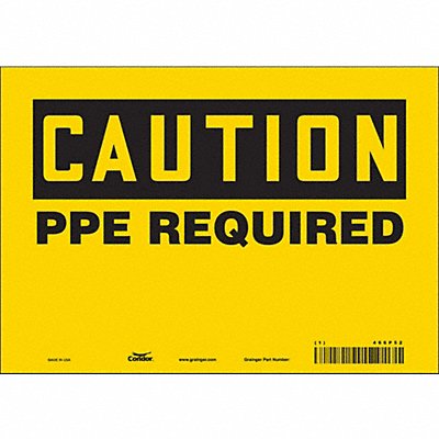 CONDOR 466P52 Safety Sign 7 inx10 in Vinyl