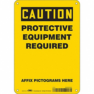 CONDOR 466P60 Safety Sign 10 inx7 in Aluminum