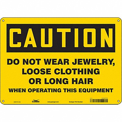 CONDOR 466P75 Safety Sign 10 in x 14 in Aluminum