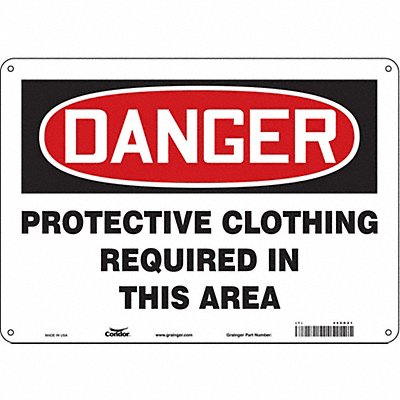 CONDOR 466R21 K0543 Safety Sign 10 in x 14 in Aluminum