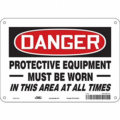 CONDOR 466R34 Safety Sign 7 in x 10 in Polyethylene