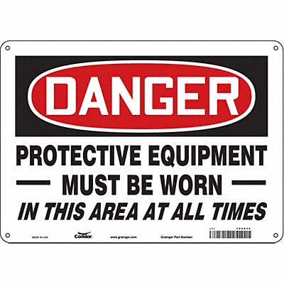 CONDOR 466R35 Safety Sign 10 inx14 in Polyethylene