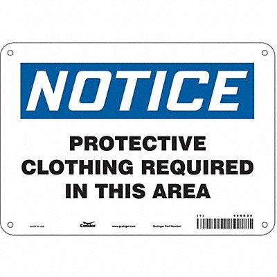 CONDOR 466R39 K0689 Safety Sign 7 in x 10 in Aluminum